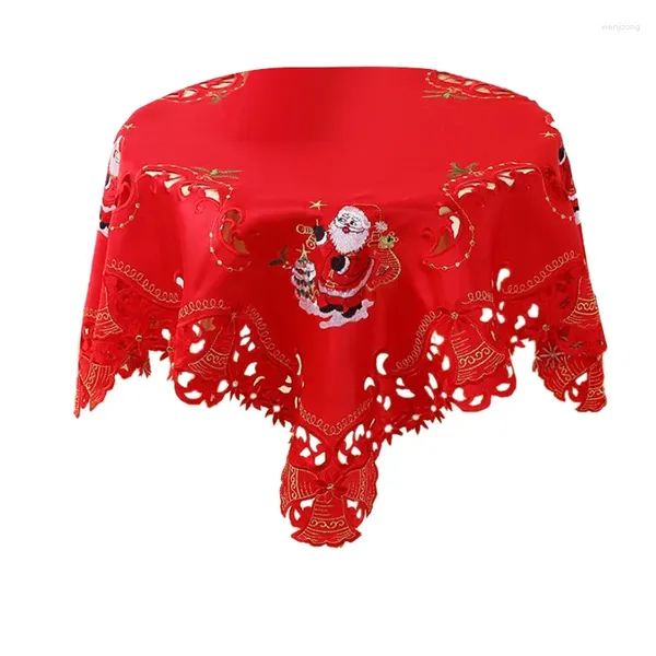 Promoção de toalhas de mesa! Linho redondo oco bordado de Natal para eventos de banquete de festa de jantar em restaurante Xams 33 pol.