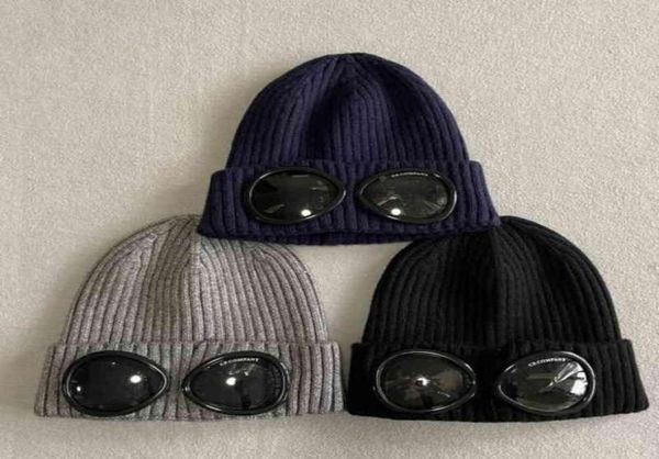 CP Due occhiali per lenti Goggles Beanies Cappelli a maglia Cappelli da cranio Donne all'aperto UNIESEX BEANO INVERNO BASIO NERO GRIGHT GRIGHT GORROS9468381212010