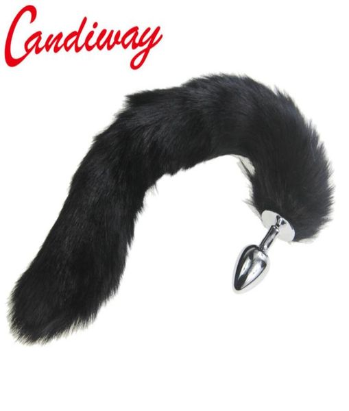 Black Fox Tail Köpek Tails Butt Anal Fiş Seks Oyuncak Kurşun Buttplug G Spot Oyuncaklar Kedi Kuyrukları Çift Sevgili Seks Ürünleri Seks Oyunu S9246076483