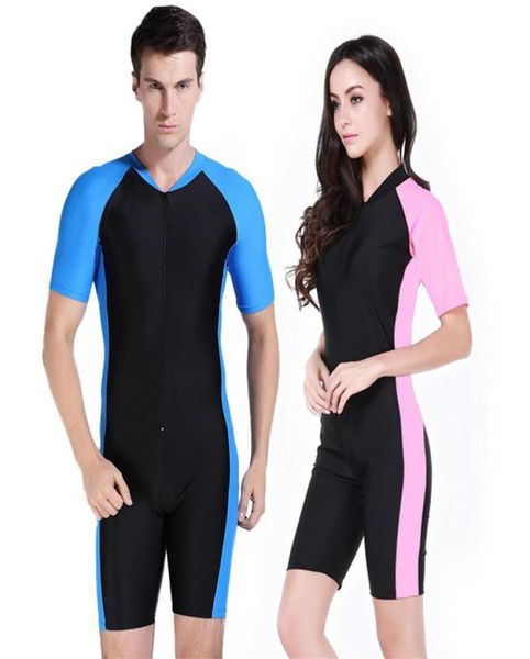 SBART AntiUV Lycra Kurzarm Neoprenanzug Männer Frauen Surfen Ein Stück Triathlon Neoprenanzug für Schwimmen Sucba Tauchen Haut Badeanzug E9124769