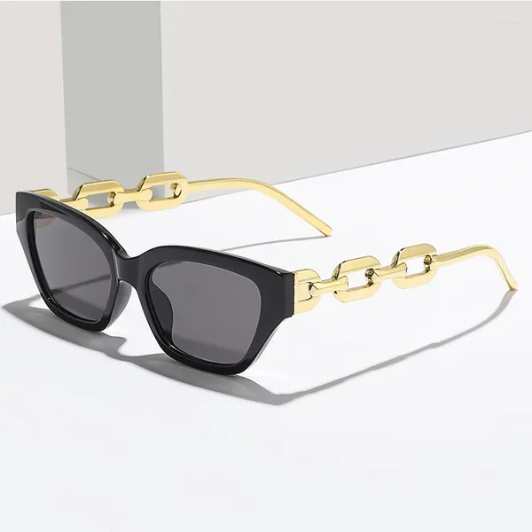 Sonnenbrille Katze Augenkette Bein Sonnenkrassen für Männer Frauen Mode Vintage Persönlichkeit Unisex Fahren Sommerstrand Sonnenbrillen Brillen Brillentöne
