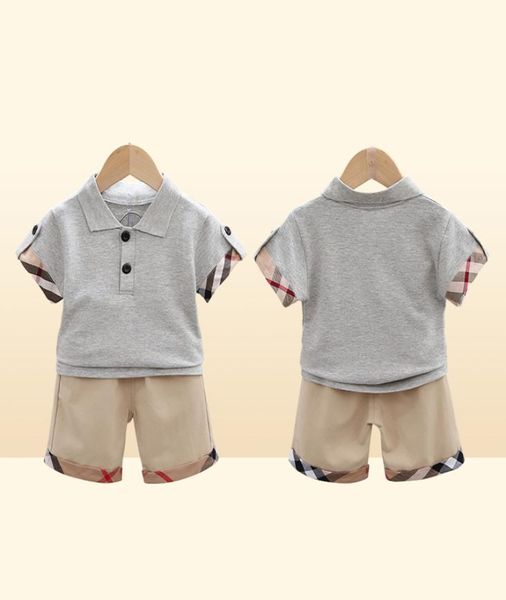 2 pezzi Set di vestiti estivi per ragazzi Camicie di moda Pantaloncini Abiti per tute da neonato per 0-5 anni9152255