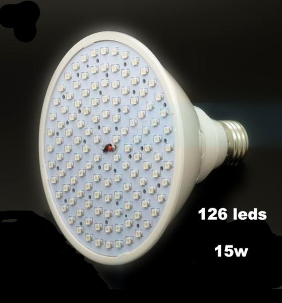 La più recente lampada di illuminazione idroponica 110V 220V 15W E27 ROSSO BLU 126 LED Idroponica LED pianta coltiva le luci Lampadina a LED Light4021740