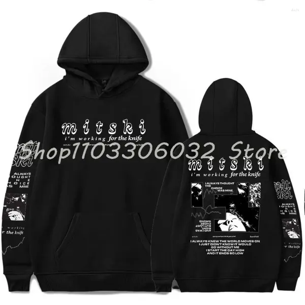 Hoodies masculinos Mitski trabalhando para a faca Mulheres Homens Manga Longa Moletom Casual Roupas de Moda