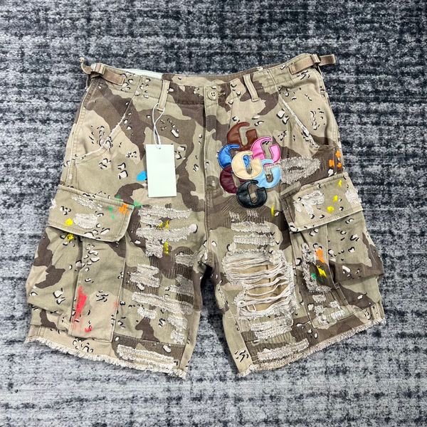 Shorts masculinos primavera verão hip-hop vintage patchwork