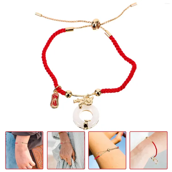 Браслеты-подвески, браслет с красной веревкой, защитный браслет для женщин, браслет в виде года дракона, украшение на запястье дружбы, национальность, нить для девочек