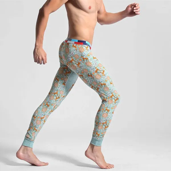 Intimo termico da uomo Inverno Uomo Mutande lunghe Addensare Pantaloni da uomo sexy Pantaloni Pigiama Vita bassa Custodia legging attillata Taglia calda M L XL XXL