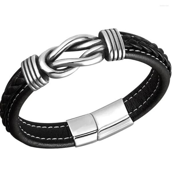 Charm-Armbänder für Herren, geflochtenes Armband aus Edelstahl mit magnetischer Schnalle