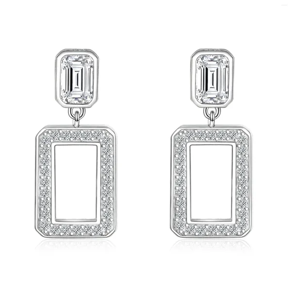 Brincos de garanhão 925 prata esterlina 7/7mm alto carbono diamante pingente colar adequado para mulheres espumantes festa de casamento boutique jóias
