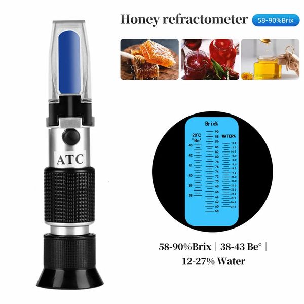 Honig-Refraktometer-Tester 58-90 % Brix Be Baume Imkerei-Tester mit ATC für Honigfeuchtigkeit Brix und Baume 231229