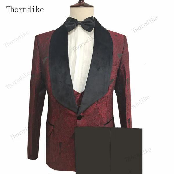 Thorndike Herren-Hochzeitsanzug, grün, Slim Fit, Smoking, für Herren, formelle Business-Arbeitskleidung, 3-teiliges Set, Jacke, Hose, Weste 231229