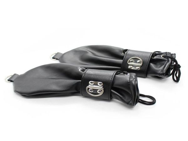 FashionSoft Leder Fausthandschuhe Handschuhe mit Schlössern und Ringen Handfessel Fäustling Haustier Rollenspiel Fetisch Kostüm6681871