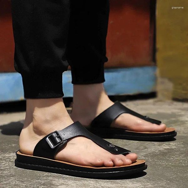 Pantofole di marca da uomo moda per esterni piattaforma per interni scarpe da spiaggia maschili sandali casual in infradito estivi