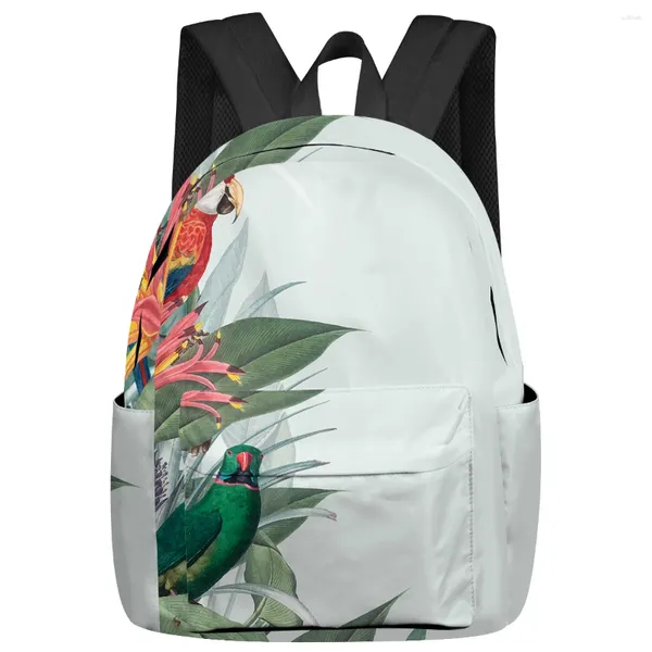 Sırt çantası papağan kuş çiçeği bırakır kadın erkek sırt çantaları su geçirmez seyahat okulu öğrenci kızlar dizüstü bilgisayar kitap paketi mochilas