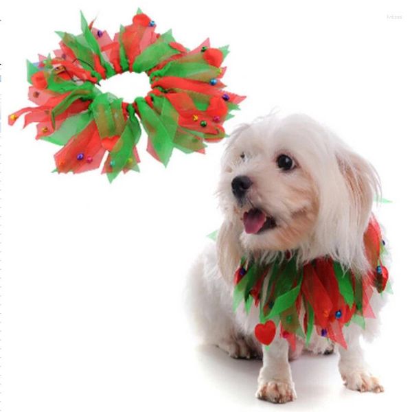 Collari per cani Abbigliamento per animali Forniture natalizie Decorazioni Nastri Fasce per il collo Cappelli e