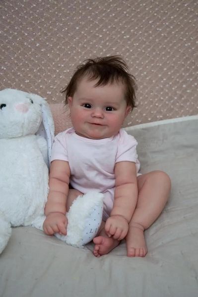 Bonecas bonecas npk 50cm reborn bebê boneca nascida menina bebê realista real toque macio maddie com cabelo enraizado à mão de alta qualidade artesanal arte dol
