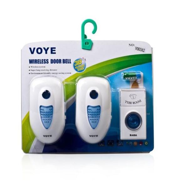 Voye 003A2 2 PlugIn kabellose digitale Türklingel mit Akku, Weiß2750011