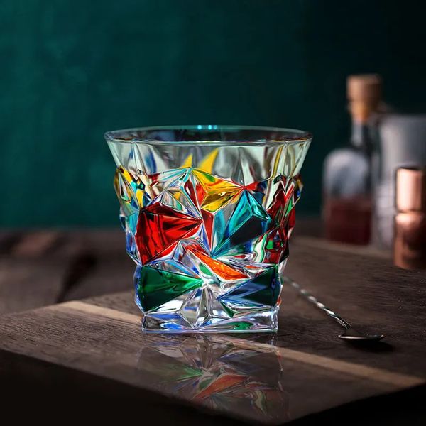 2 шт./лот Италия Zecchin Design Crystal Color Чашка для виски Кофейный стакан Готический Dazzle Виски Ликер Бокал для вина Посуда для воды 231228