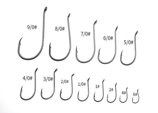 Rompin 50 Stück Angelhaken 8299, Oktopus-Schnabel, Köder, Angelhaken, versetzt, mit Widerhaken aus Hartstahl, Größe 9010, 1, 2, 4, 64362305