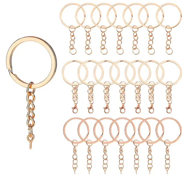 Schlüsselanhänger 10 teile/los KC Gold Farbe Schraube Auge Pin Schlüsselbund Jump Ringe Split Schlüssel mit Karabinerverschluss Ketten für Handwerk schmuck Machen Kit