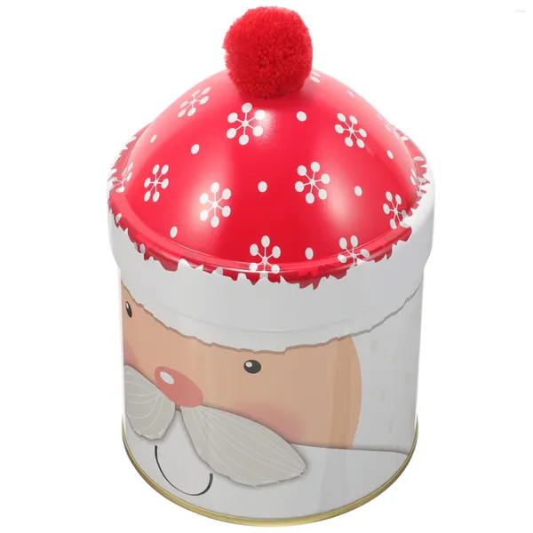 Garrafas de armazenamento decorações de natal latas de doces recipientes decorar lanche decorativo jarra de metal criança
