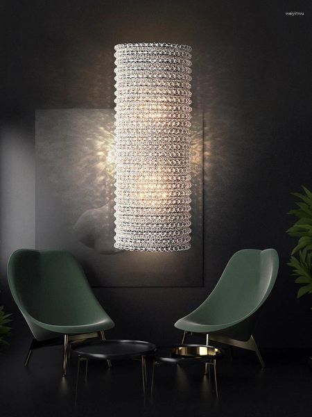 Duvar lambaları Modern Kristal Sconce Yatak Odası Lüks Led Oturma Odası Kapalı Aydınlatma Kahverengi/Gümüş Yaratıcı Tasarım Lambası Cristal Luscd