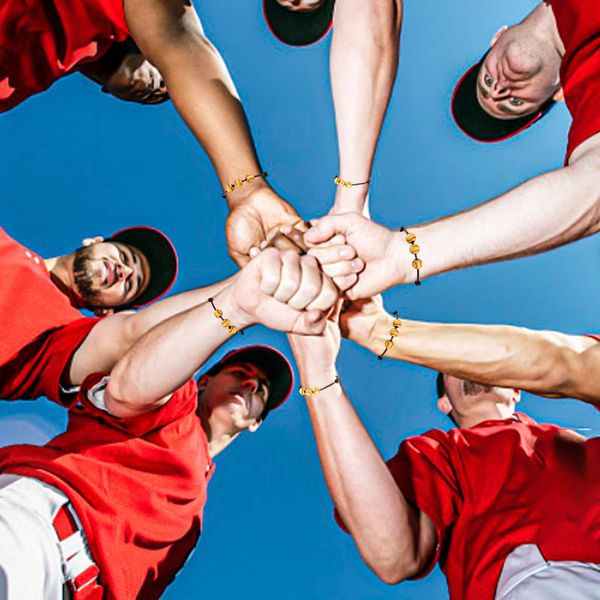Charm-Armbänder, Softball-Armband, Baseball, verstellbar, inspirierend, Sportball für Partygeschenke, Mädchen, Jungen, Frauen, Männer, Teenager, Teamspieler, Ams8V