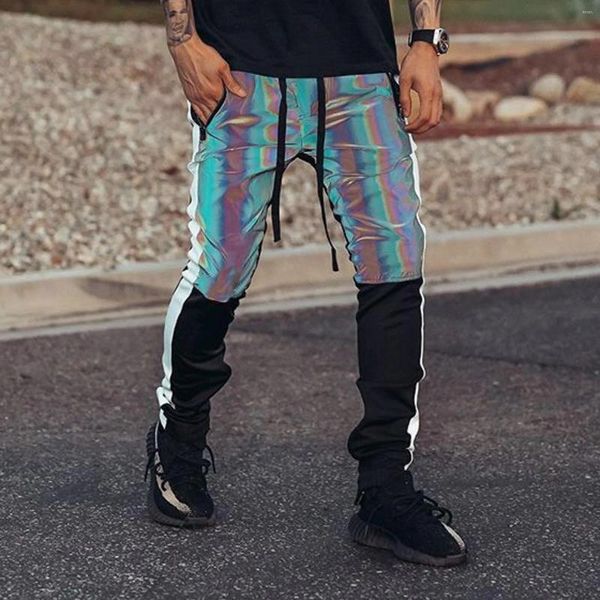 Herrenhose, bunt, reflektierend, lässig, Hip-Hop, mit weitem Bein, Harems-Jogging-Outfits