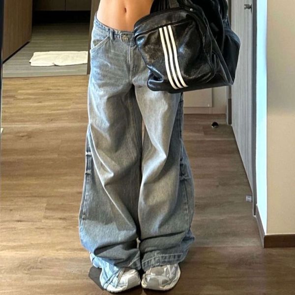 Oversize Retro Gewaschen Breite Bein Jeans 2023 Sommer Neue Fett Schwester Gerade Rohr Lose Schlank Drapieren Lange Hosen Frauen mode