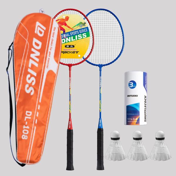 Professionelles Badmintonschläger-Set, 2-teiliger Schläger für 2 Spieler, leichter, langlebiger Schläger mit Aufbewahrungstasche 231229