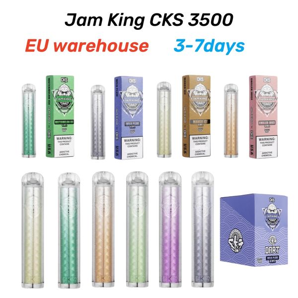 Original Jam King CKS 3500 Vapes Einweg-Puff EU-Lager E-Zigarette Vape Pen 6 ml Mesh-Spule 650 mAh wiederaufladbare Batterie schneller Versand 1 Stück Mindestbestellmenge im Vergleich zu Savage Razz Bar