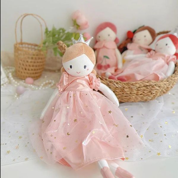 35 cm großes Mädchen-Prinzessin-Stoffspielzeug mit schönem Kleid, Geburtstagsgeschenke für Mädchen, weiches Kuscheltier, handgefertigte Stoffpuppe 231229