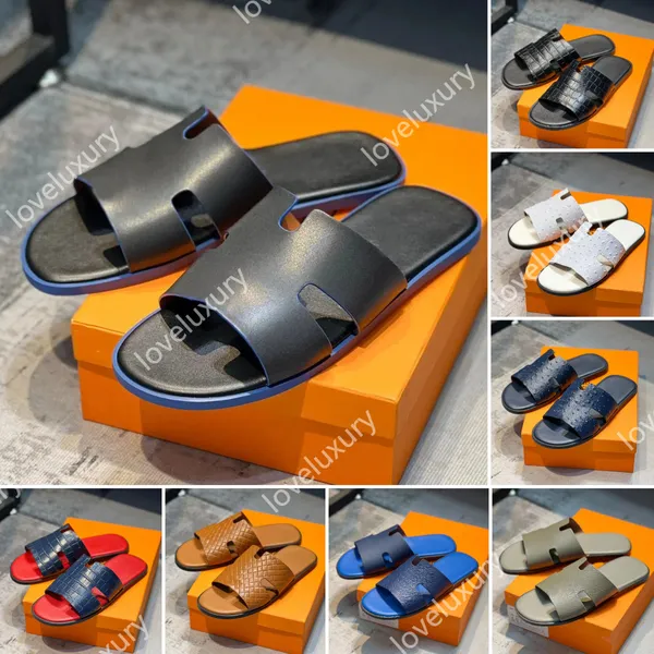 Männer Pantoffeln Luxusdesigner Schuhe Leder Sandalen Flip Flop Kulturerbe Kalb