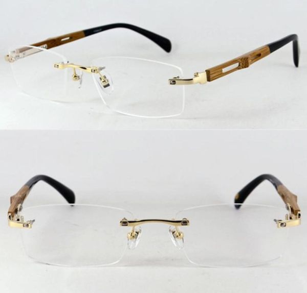 Montature per occhiali senza montatura fatte a mano in legno di titanio puro Miopia di lusso Rx capace Uomo Donna Occhiali Occhiali di alta qualità 2103237174172