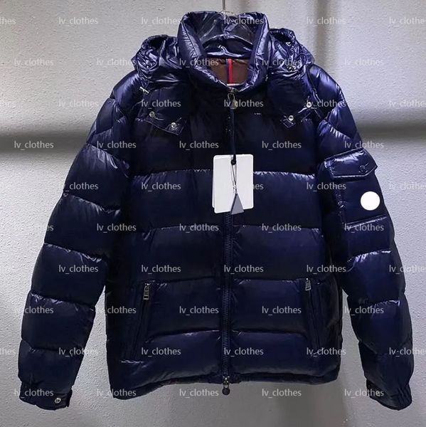 Jaqueta masculina puffer casaco de inverno homem jaqueta de inverno decoração de crachá, casaco parka com capuz, casaco grosso de penas femininas à prova de vento, resistente ao frio e multicolorido