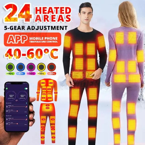 Jaqueta quente masculina inverno aquecido roupa interior terno telefone inteligente app controle de temperatura usb alimentado por bateria velo aquecido jakcet 231229