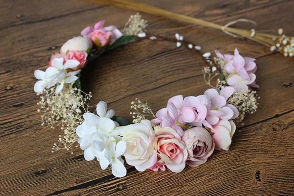 Accessori Bambini Veli Copricapo Fiore mare spiaggia copricapo fiori Ghirlande per ragazze fotografia accessori per capelli Boho Floral Crown C501