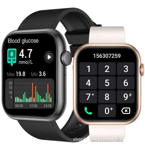 Nuovo arrivo transfrontaliero Qx7pro Quadrato in metallo Pressione sanguigna Ossigeno nel sangue Rilevamento della salute Chiamata Bluetooth Gioco Musica Smart Watch
