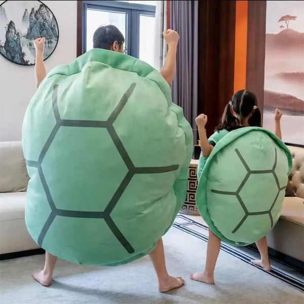 Cuscini di guscio di tartaruga indossabili extra large Cuscini di peluche ponderati Costume di peluche Divertente vestire regalo per bambini Adulti 231228