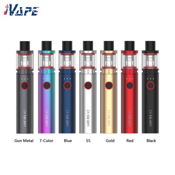 SMOK Vape Pen V2 Kit 1600mAh 60W 3ml DTL Mecânico Mod Bobinas de malha de fluxo de ar ajustável