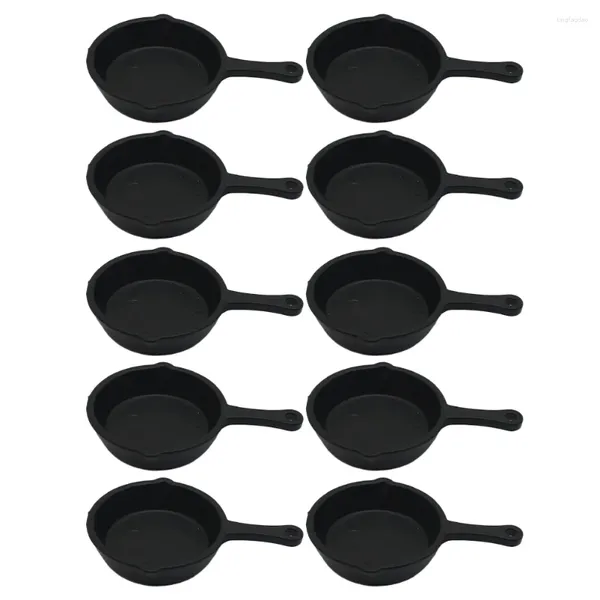 Panelas 10 Pcs Brinquedo Pan Pingente Miniatura Fritura Traduzir Gadget de Cozinha Casa Adorno Micro Cena Decorativa Plástico