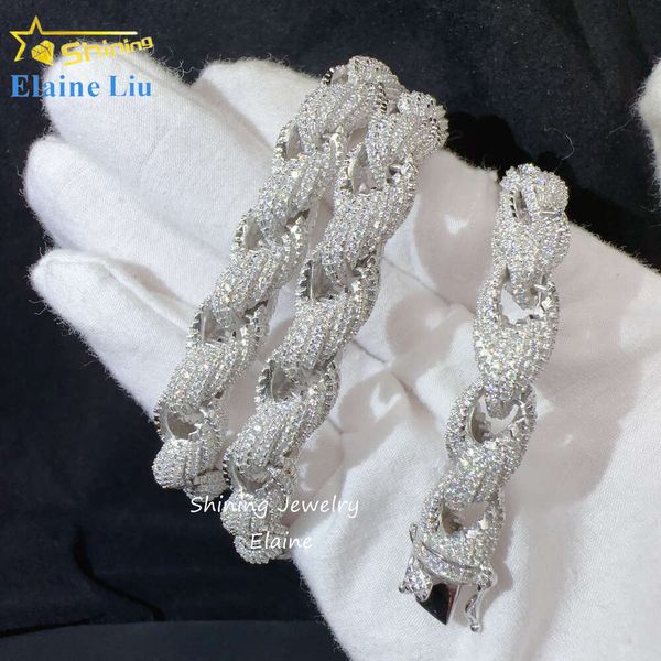 Preço 925 prata esterlina luxo hip hop personalizado vvs moissanite cubana link chain