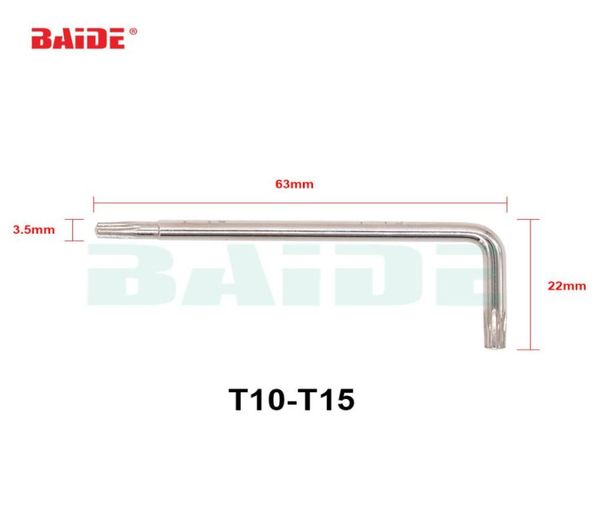 35 mm Torx T10 T15 DualPurpose L-Schraubenschlüssel 45 Stahl-Schraubendreher, insgesamt 500 Stück, Los1677482