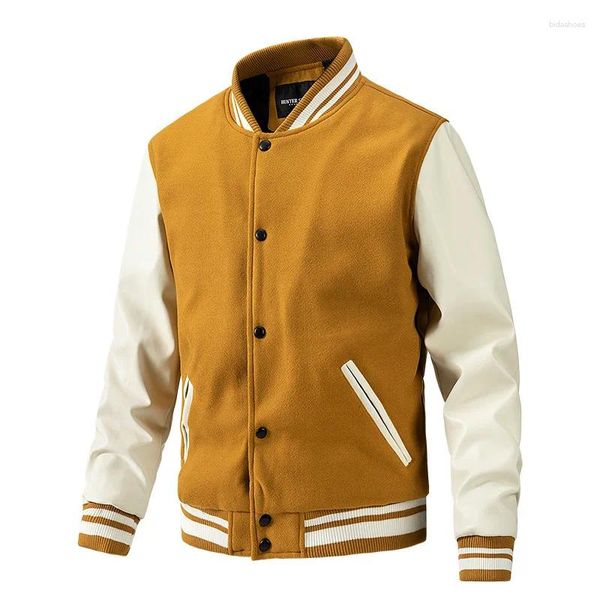 Giacche da uomo uniforme da baseball autunno e inverno per uomini versione coreana Slimt fit sottile cotone in lana di cotone abbinata alla moda top giovanili