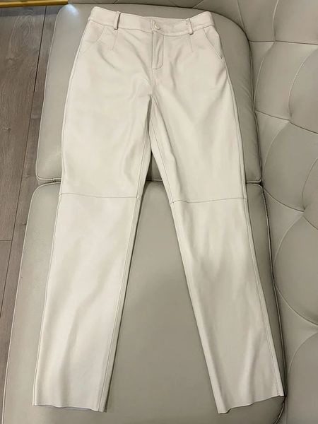 Kargo Pant 2023 Kore Moda Bahar Sonbahar Orijinal Deri Pantolon Sokak Giyim 231228