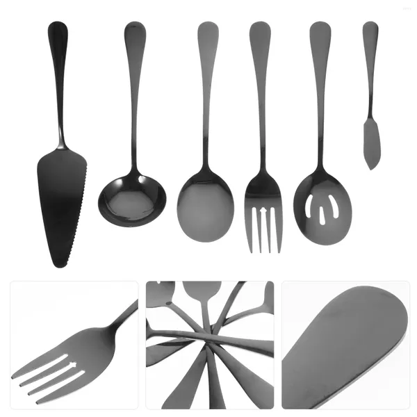 Тарелки, набор столовых приборов, набор столовой посуды, сливочное масло, металлическая посуда в стиле вестерн, столовые приборы, инструменты для еды стейков, черные сервировочные ложки