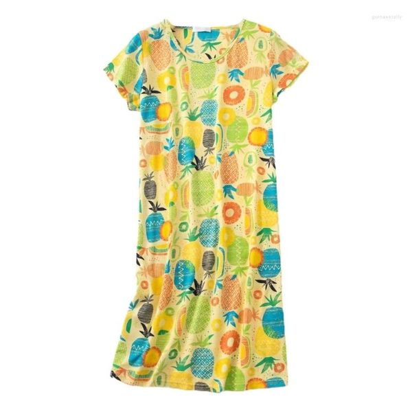 Damen-Nachtwäsche, Sommer-Cartoon-Nachthemd, Damen-Druck, Damen-Nachthemd-Kleid