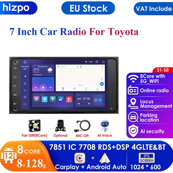 2 Din Android Rádio Do Carro GPS Bluetooth Áudio Estéreo WIFI USB FM 2din Autoradio para Toyota RAV4 Fortuner Corolla 4runner Vios