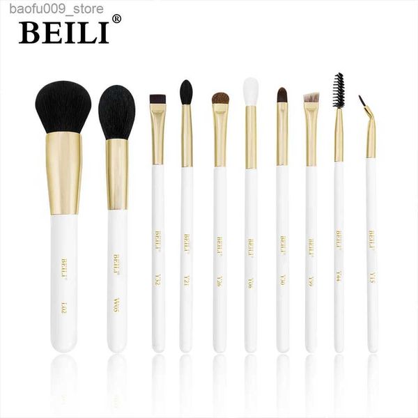 Pennelli per trucco BEILI pennelli per trucco oro bianco perla di lusso pennelli per fard sfumati XGF pennelli per occhi di capra nuovi pennelli per cosmetici maquillaje brochas Q231229