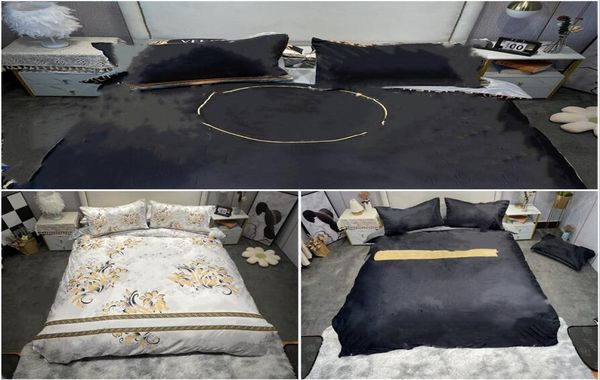 Outono designer cama consoladores conjuntos de cama conjunto tencel folha edredão conjuntos 4 pçs colcha capas ht17613666550